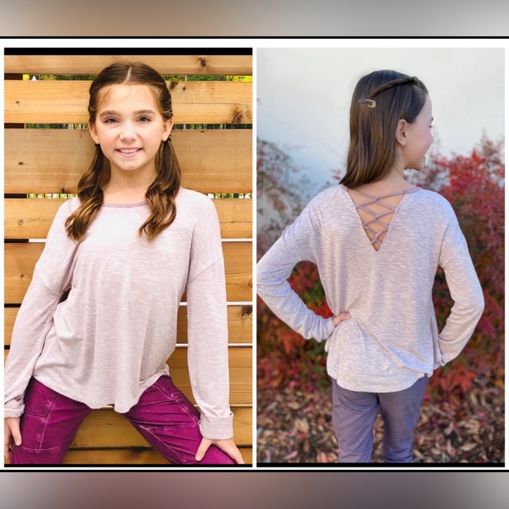 NWT Girls Micro Stripe Long Sleeve Top